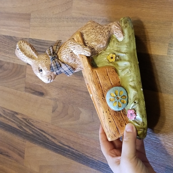 Vintage Easter BunnyWith Wheelbarrow Display Decor - Picture 3 of 15